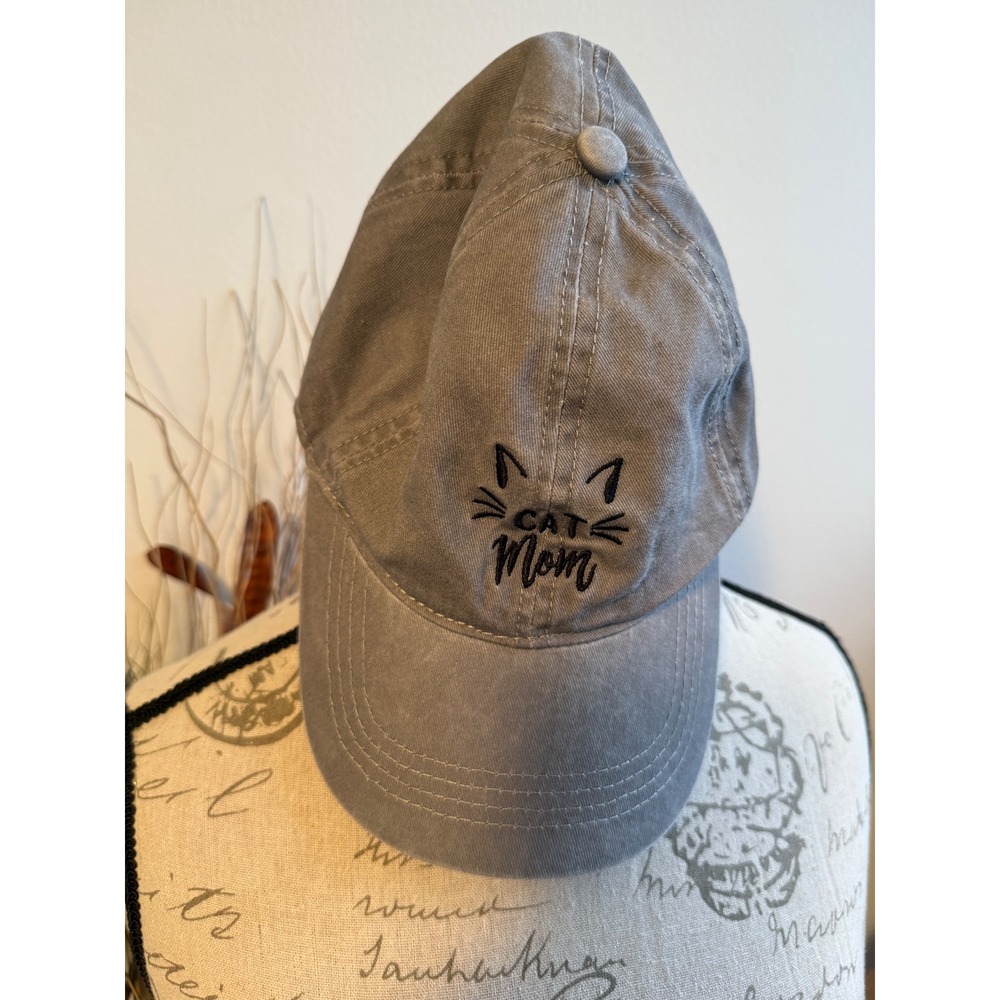 David and Young Cat Mom Gray Cotton Baseball Cap Hat FWCAP570 Adjustable